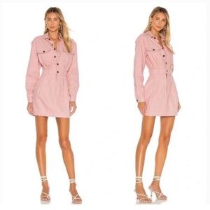 Revolve Lovers and Friends Tibby Denim Mini Dress - Rose Pink